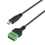 USB-C / 타입-C 수컷 to 5핀 플러그형 단자 무납땜 USB 커넥터 무납땜 연결 어댑터 케이블, 길이: 30cm, 타입-C 수컷