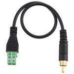 RCA 수컷 금도금 2핀 플러그형 단자 무납땜 USB 커넥터 무납땜 연결 어댑터 케이블, 길이: 30cm, RCA 수컷