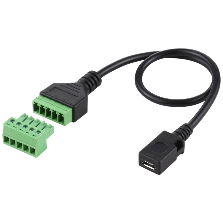 마이크로 USB 암컷 5핀 플러그형 단자 무납땜 USB 커넥터 무납땜 연결 어댑터 케이블, 길이: 30cm, 마이크로 USB 암컷