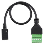 마이크로 USB 암컷 5핀 플러그형 단자 무납땜 USB 커넥터 무납땜 연결 어댑터 케이블, 길이: 30cm, 마이크로 USB 암컷