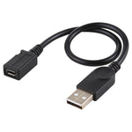 USB 수컷에서 마이크로 USB 암컷 변환 케이블, 케이블 길이: 약 22cm