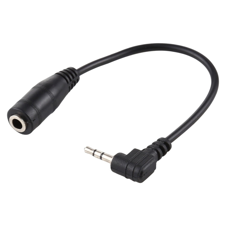 2.5mm 우각 수 플러그-3.5mm 암 잭 스테레오 AUX 오디오 DC 전원 어댑터 변환 케이블, 길이: 14cm
