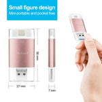 Richwell 3 in 1 128G Type-C + 8핀 + USB 3.0 금속 이중 커버 푸시풀 플래시 디스크, OTG 기능 포함