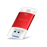 Richwell 3 in 1 128G Type-C + 8핀 + USB 3.0 금속 이중 커버 푸시풀 플래시 디스크, OTG 기능 포함