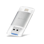 Richwell 3 in 1 128G Type-C + 8핀 + USB 3.0 금속 이중 커버 푸시풀 플래시 디스크, OTG 기능 포함