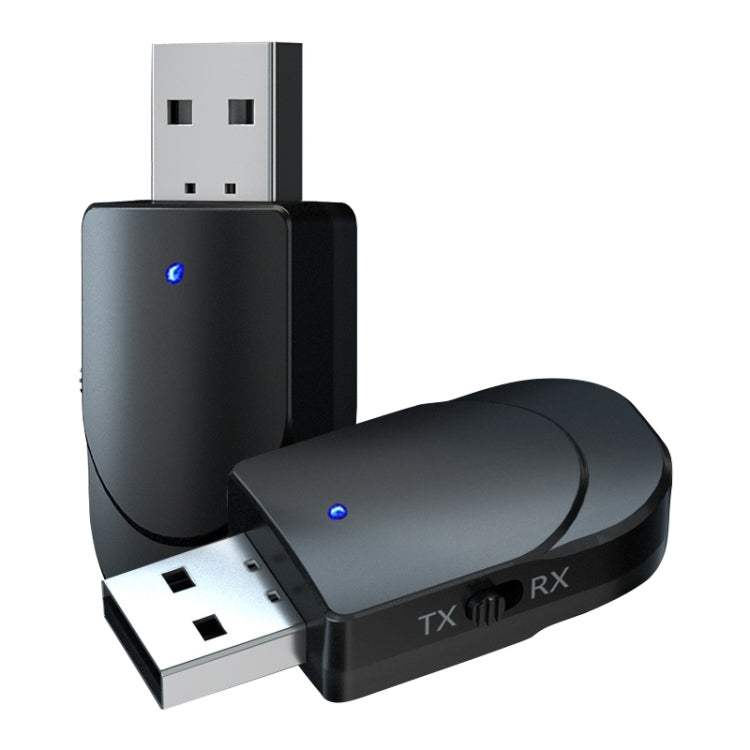 KN330 3 in 1 USB Bluetooth 5.0 Adapter Audio Transmitter Receiver with Switch Button & 3.5mm AUX Interface, KN330