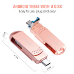 Richwell 3 in 1 16G 타입-C + 마이크로 USB + USB 3.0 메탈 플래시 디스크 OTG 기능 포함