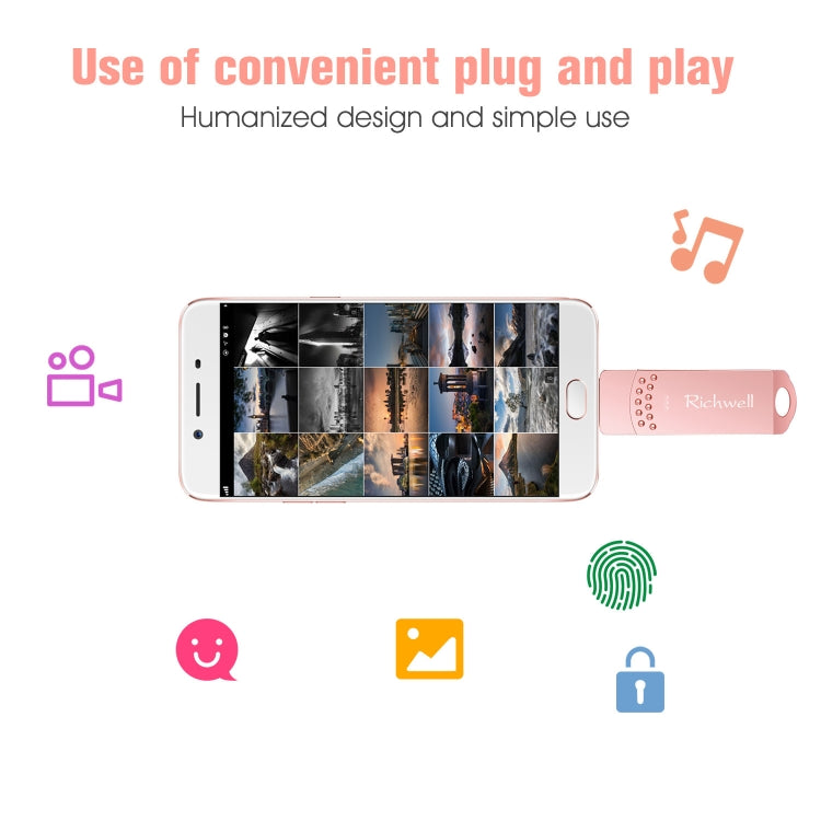 Richwell 3 in 1 32G Type-C + 마이크로 USB + USB 3.0 메탈 플래시 디스크 OTG 기능 포함