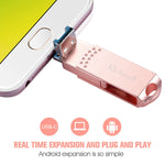Richwell 3 in 1 128G 타입-C + 마이크로 USB + USB 3.0 메탈 플래시 디스크 OTG 기능 포함