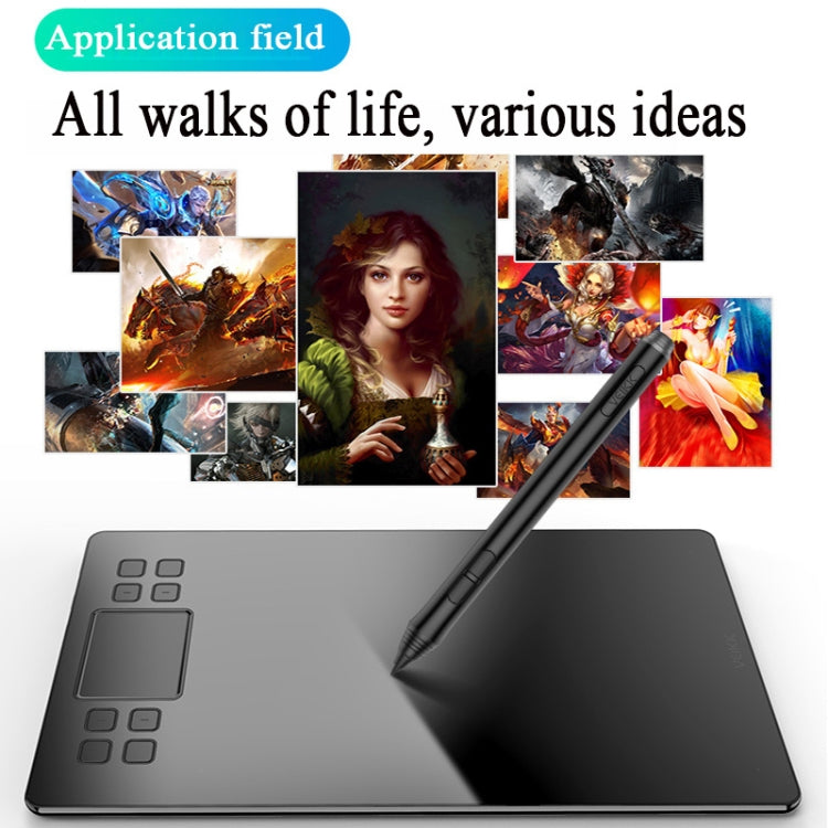 VEIKK A50 10x6인치 5080 LPI 스마트 터치 전자 그래픽 태블릿, Type-c 인터페이스 포함, A50