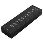 ORICO P10-U2 10포트 USB 2.0 허브 LED 전원 표시등 및 1m USB 케이블 포함(블랙)