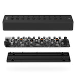 ORICO P10-U2 10포트 USB 2.0 허브 LED 전원 표시등 및 1m USB 케이블 포함(블랙)