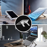 COOLCOLD U2S 휴대용 접이식 중공 이중 삼각형 높이 조절 알루미늄 합금 노트북 거치대, COOLCOLD U2S