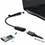 DP USB-C / 타입-C에서 7.4 x 0.6mm 전원 어댑터 충전 케이블 HP용, 2.4 x 0.6mm