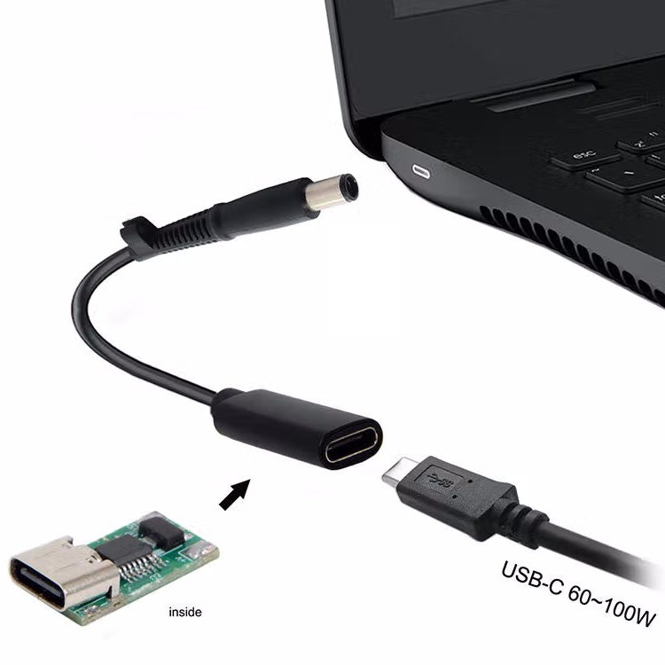 DP USB-C / 타입-C에서 7.4 x 0.6mm 전원 어댑터 충전 케이블 HP용, 2.4 x 0.6mm