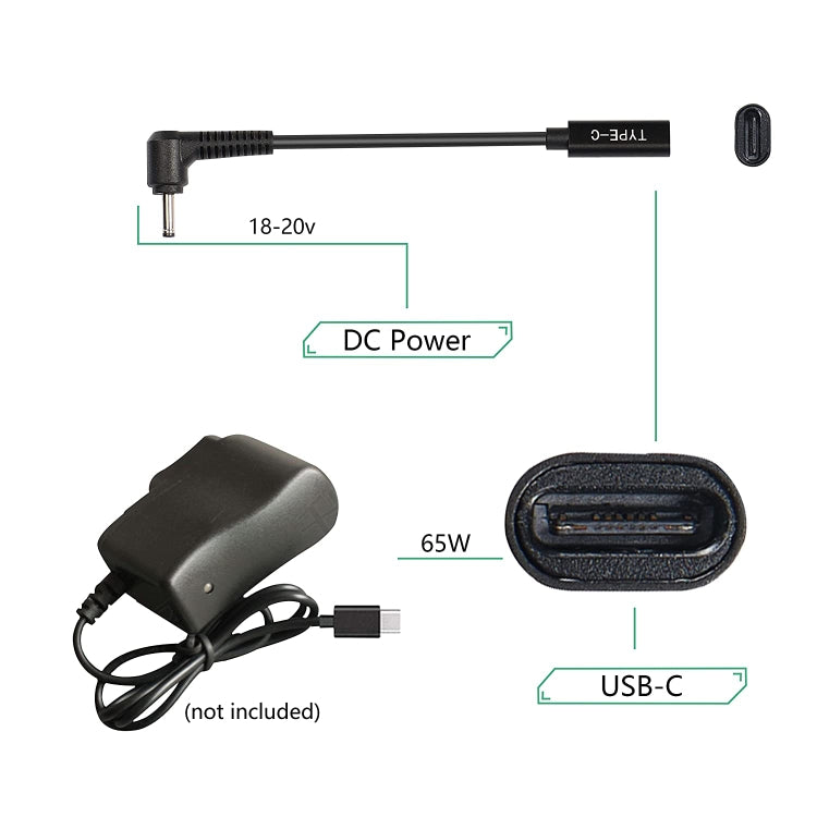 USB-C / Type-C to 4.0 x 1.35mm 전원 어댑터 충전 케이블, 4.0 x 1.35mm