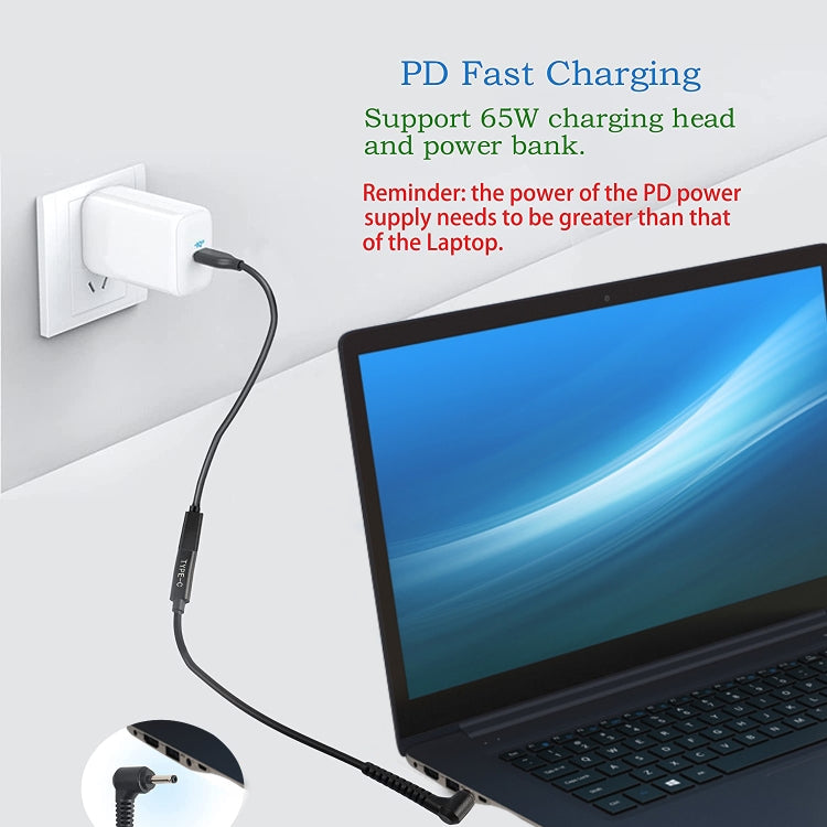 USB-C / Type-C to 4.0 x 1.35mm 전원 어댑터 충전 케이블, 4.0 x 1.35mm