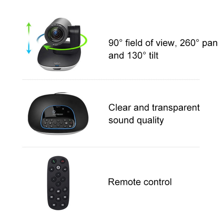 Logitech CC3500e HD 1080P 온라인 수업 비즈니스 화상회의 카메라, EU 플러그