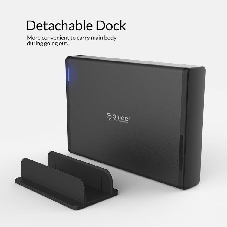 ORICO 7688C3 8TB 3.5인치 USB-C / 타입-C 모바일 HDD 인클로저 분리형 베이스 포함, 케이블 길이: 1m