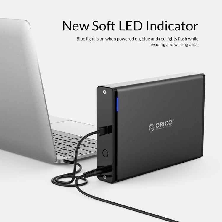 ORICO 7688C3 8TB 3.5인치 USB-C / 타입-C 모바일 HDD 인클로저 분리형 베이스 포함, 케이블 길이: 1m