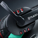 TUCCI X6 슈퍼 베이스 스테레오 PC 게임용 헤드셋 마이크 포함, X6