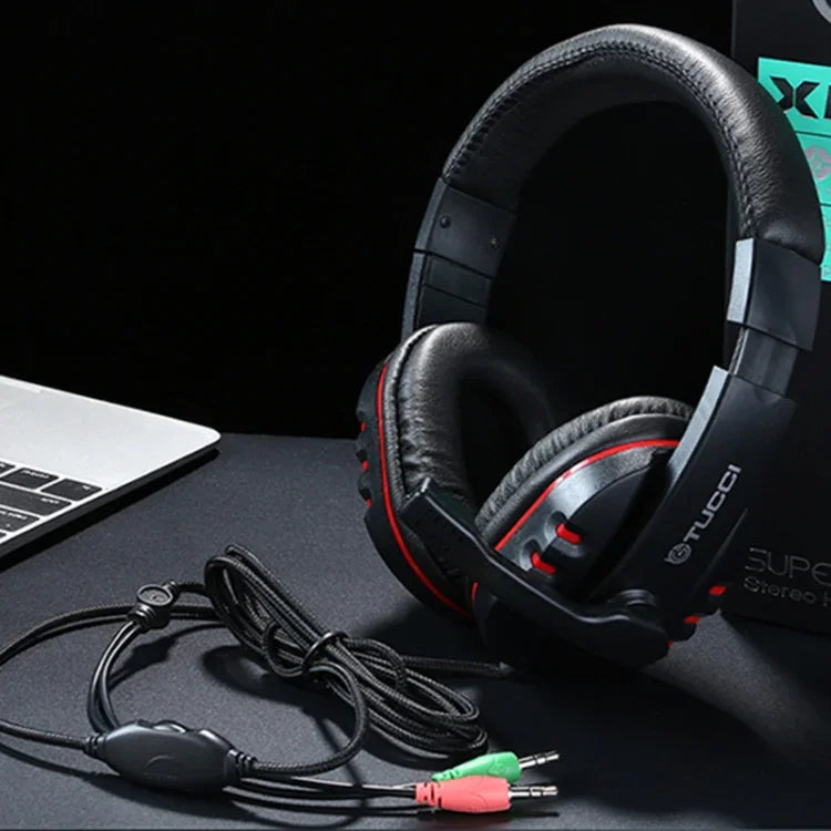 TUCCI X6 슈퍼 베이스 스테레오 PC 게임용 헤드셋 마이크 포함, X6