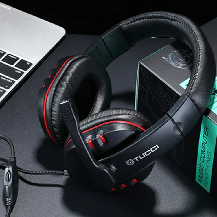 TUCCI X6 슈퍼 베이스 스테레오 PC 게임용 헤드셋 마이크 포함, X6