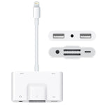 NK-1042 6 in 1 8핀 수컷 to 듀얼 USB + 듀얼 SD 카드 + 3.5mm 오디오 인터페이스 + 8핀 충전 인터페이스 암컷 포트 카메라 어댑터