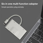 NK-1042 6 in 1 8핀 수컷 to 듀얼 USB + 듀얼 SD 카드 + 3.5mm 오디오 인터페이스 + 8핀 충전 인터페이스 암컷 포트 카메라 어댑터