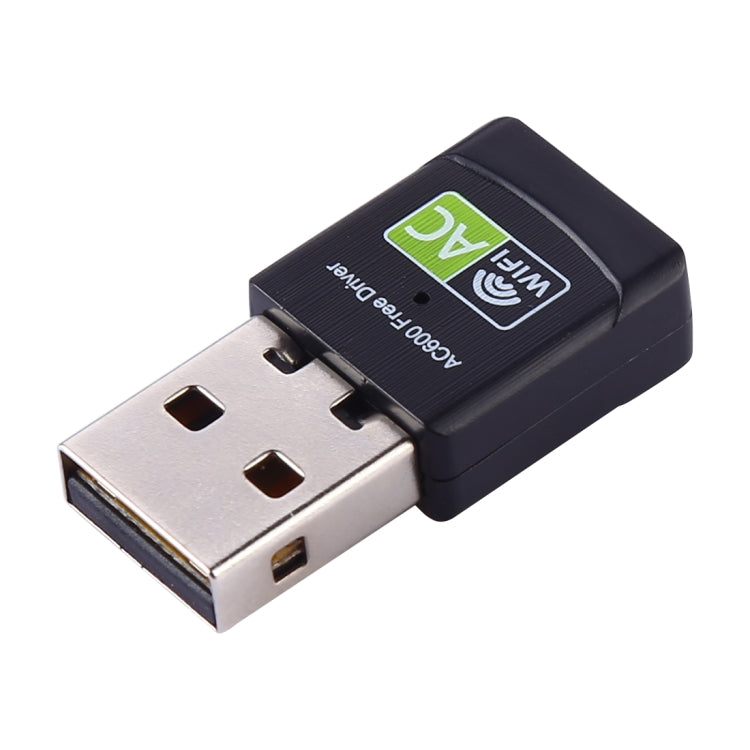 AC600Mbps 2.4GHz & 5GHz 듀얼 밴드 USB 2.0 WiFi 무드라이버 어댑터 외장 네트워크 카드, AC600Mbps