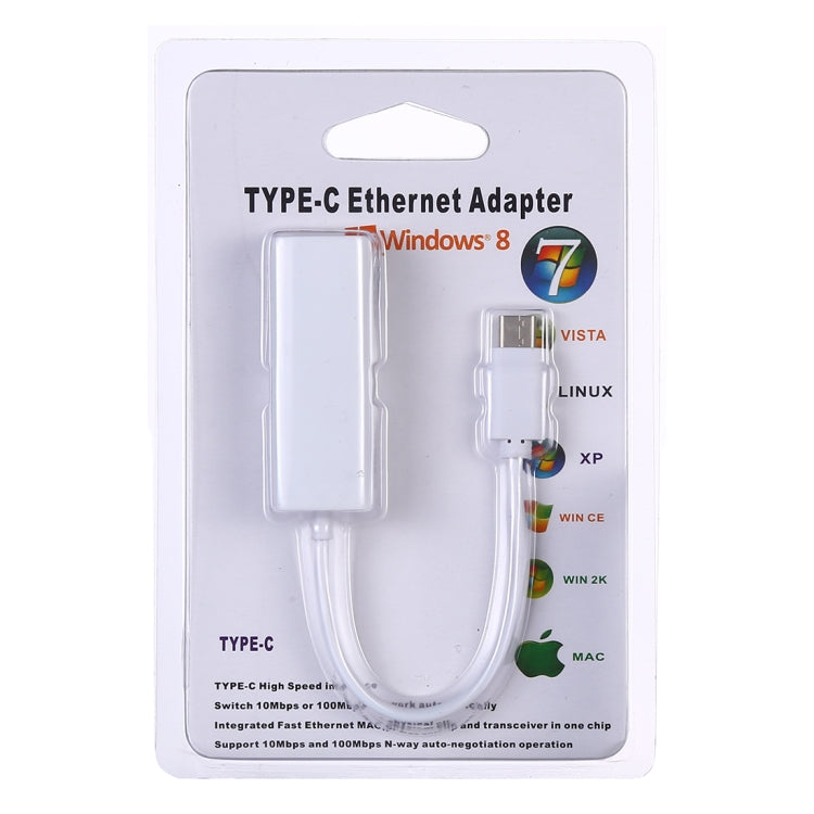KY-RTL8152B USB-C / Type-C 10 / 100 Mbps 이더넷 어댑터 네트워크 카드, USB Type-C 100Mbps