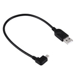 90도 각도 왼쪽 미니 USB-USB 데이터/충전 케이블, 길이: 28cm, 왼쪽 각도 미니 USB