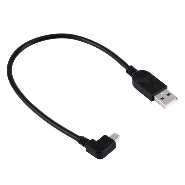90도 각도 왼쪽 미니 USB-USB 데이터/충전 케이블, 길이: 28cm, 왼쪽 각도 미니 USB