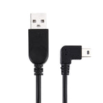 90도 각도 왼쪽 미니 USB-USB 데이터/충전 케이블, 길이: 28cm, 왼쪽 각도 미니 USB