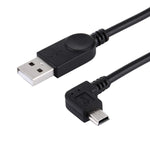 90도 각도 왼쪽 미니 USB-USB 데이터/충전 케이블, 길이: 28cm, 왼쪽 각도 미니 USB