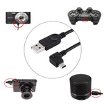 90도 각도 왼쪽 미니 USB-USB 데이터/충전 케이블, 길이: 28cm, 왼쪽 각도 미니 USB