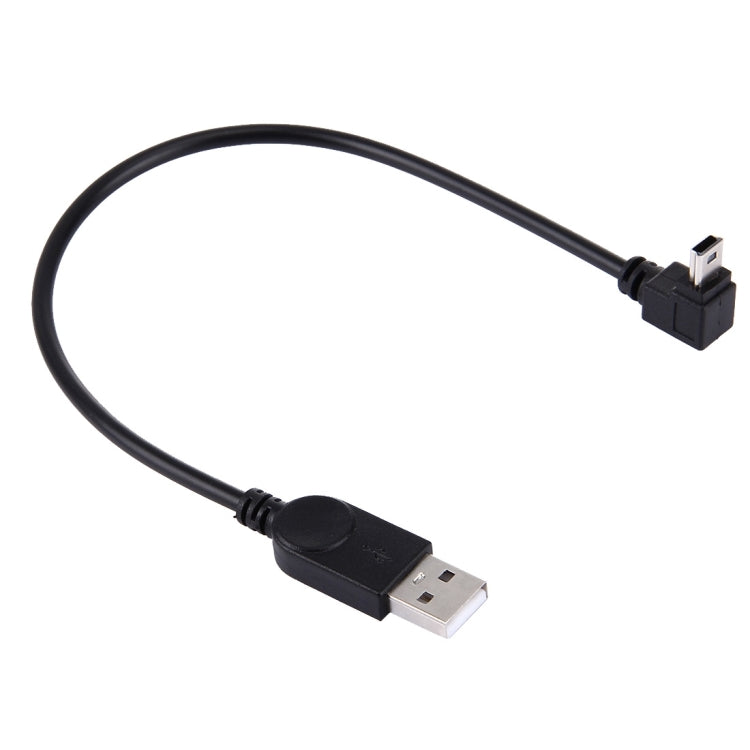 90도 각도 엘보 미니 USB-USB 데이터/충전 케이블, 길이: 28cm, 엘보 각도 미니 USB