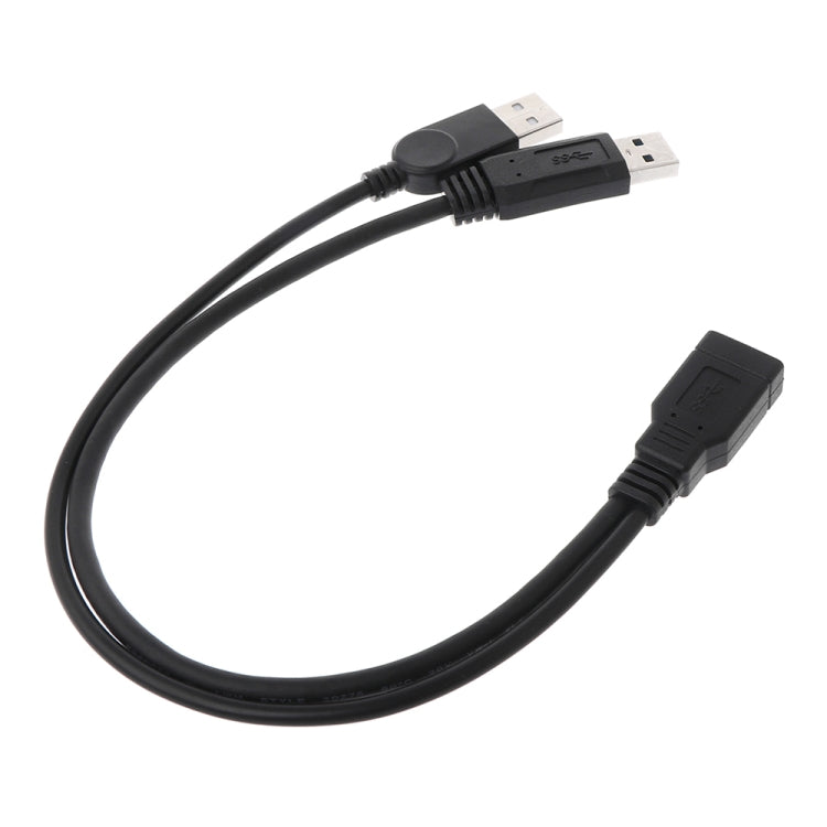 2 in 1 USB 3.0 암-USB 2.0 + USB 3.0 수 케이블 컴퓨터/노트북용, 길이: 29cm, USB 3.0 AF에서 USB 2.0 AM + USB 3.0 AM