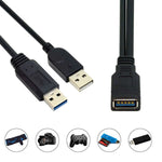 2 in 1 USB 3.0 암-USB 2.0 + USB 3.0 수 케이블 컴퓨터/노트북용, 길이: 29cm, USB 3.0 AF에서 USB 2.0 AM + USB 3.0 AM
