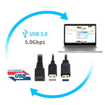 2 in 1 USB 3.0 암-USB 2.0 + USB 3.0 수 케이블 컴퓨터/노트북용, 길이: 29cm, USB 3.0 AF에서 USB 2.0 AM + USB 3.0 AM