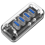 ORICO F4U 4포트 USB 3.0 5Gbps 고속 전송 데스크탑 허브 블루 LED 표시등, 4포트