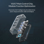 ORICO F4U 4포트 USB 3.0 5Gbps 고속 전송 데스크탑 허브 블루 LED 표시등, 4포트