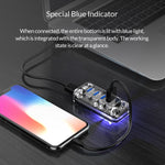 ORICO F4U 4포트 USB 3.0 5Gbps 고속 전송 데스크탑 허브 블루 LED 표시등, 4포트