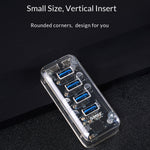 ORICO F4U 4포트 USB 3.0 5Gbps 고속 전송 데스크탑 허브 블루 LED 표시등, 4포트