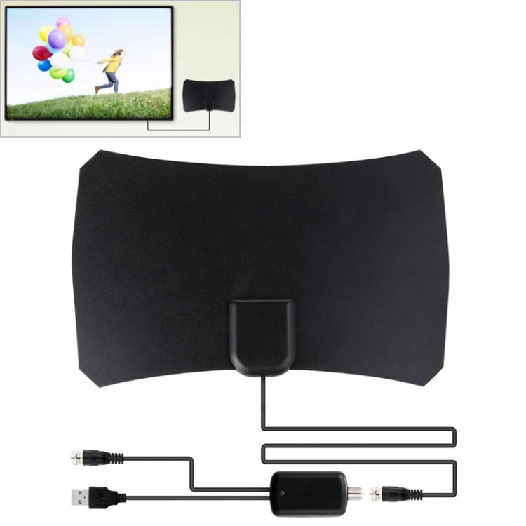 50마일 범위 25dBi 고이득 디지털 실내 HDTV 안테나 3m 동축 케이블 포함, 50마일 25dBi 블랙