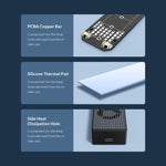 ORICO M2PVC3-G20-GY-BP USB3.2 20Gbps M.2 NVMe SSD 인클로저, M2PVC3-G20-GY-BP