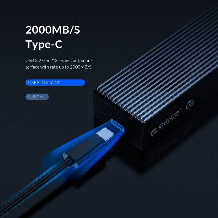 ORICO M2PVC3-G20-GY-BP USB3.2 20Gbps M.2 NVMe SSD 인클로저, M2PVC3-G20-GY-BP