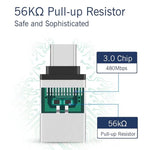 알루미늄 합금 USB-C / Type-C 3.1 수컷 to USB 3.0 암컷 데이터 / 충전 어댑터