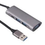 U-811 4 in 1 USB 3.0 to 3 USB 3.0 + USB-C / 타입-C 포트 허브 도킹 스테이션, U-811