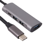 T-811 4 in 1 USB-C / 타입-C to 3 USB 3.0 + USB-C / 타입-C 포트 허브 도킹 스테이션, T-811